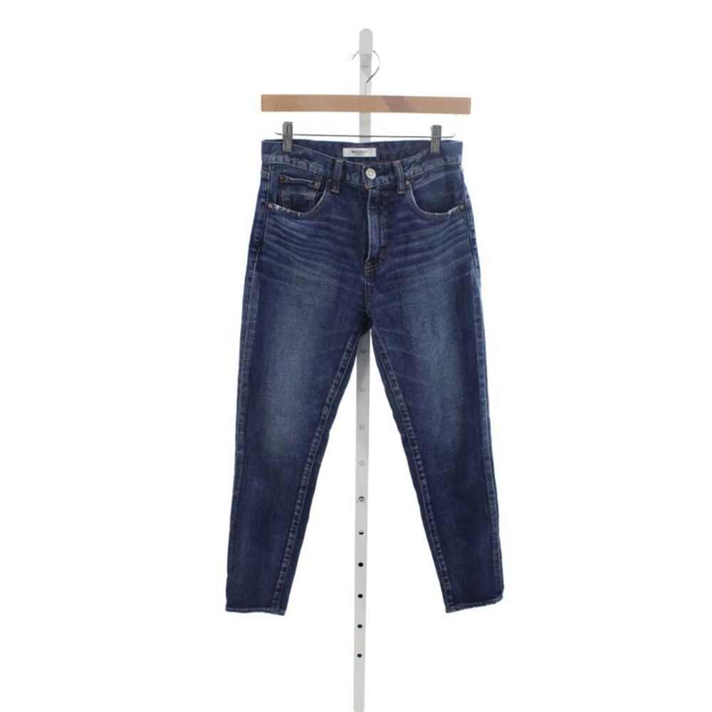 Moussy Womens Tapered High Rise Blue Cotton Jeans Size 25